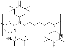 Poly[ [ 6-[ (1,1,3,3 - tetramethylbutyl)amino]- 1,3,5 - triazine-2,4-diyl] [ (2,2,6,6 - tetramethyl -4- piperidinyl)imino ] -1,6–hexanediyl [ (2,2,6,6-tetramethyl- 4-piperidinyl)imino]])